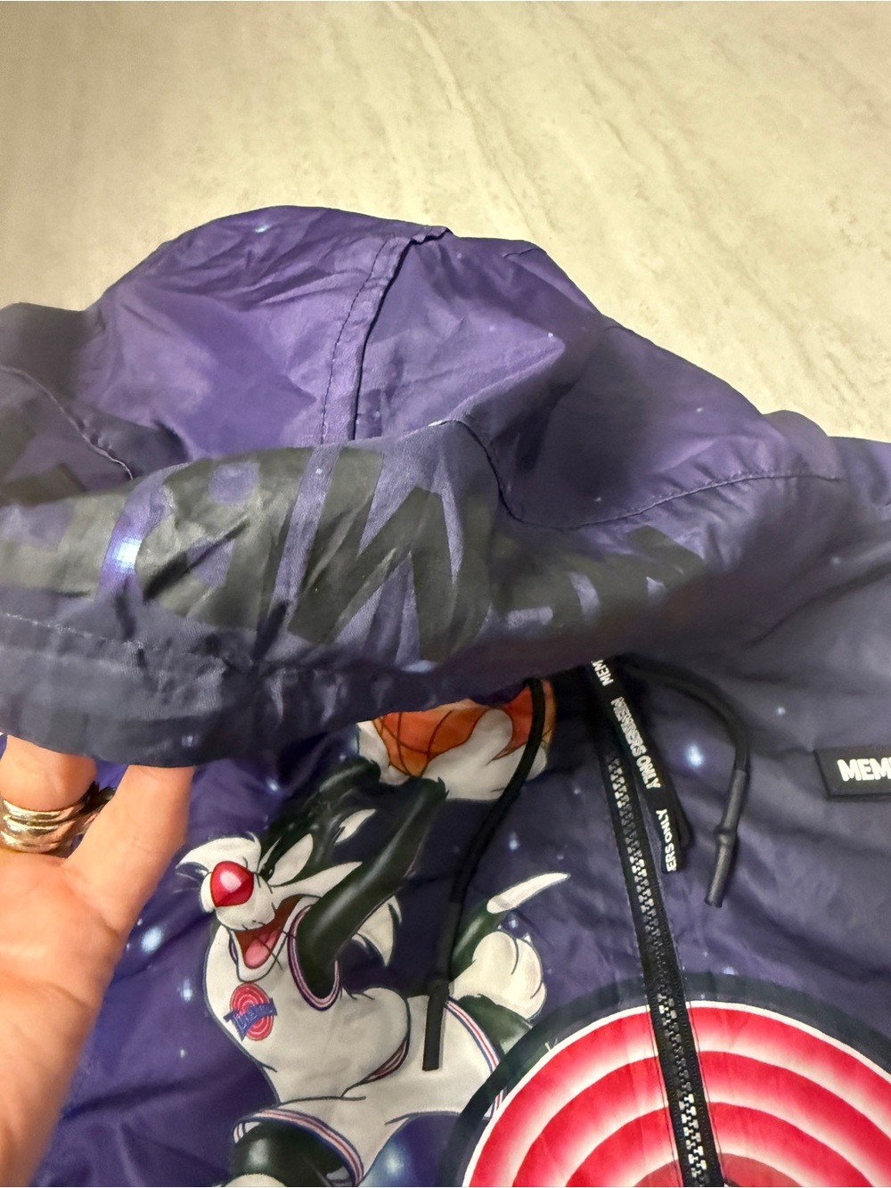 Space Jam windbreaker Members Only Tune Squad jacket Galaxy Hoodie - Picture 5 of 13